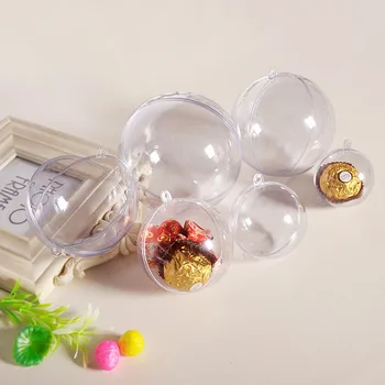 10buc Crăciun Arbori Decoratiuni Agățat Mingea Deschisă și Transparentă de Plastic Clar Ornament Copii Favoruri de Partid Consumabile