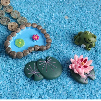 Iaz de Lotus Lotus Broasca Moss Micro-Peisaj Decor Rasina de Artizanat DIY Creative Bijuterii