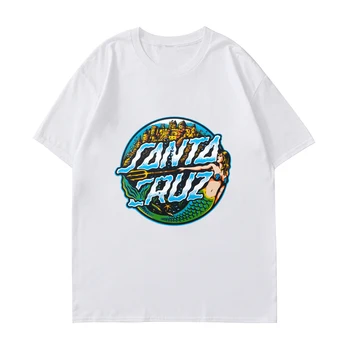 2021 Santa Cruz Ocean Graphic Mens Tricou Maneca Scurta de Vara de Bumbac, O-Neck Tee Shirt Liber Confortabil Femeie Haine 607b și
