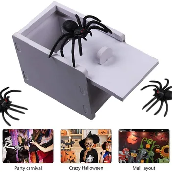 Lemn Glumă Truc Glumă Biroul De Acasă Sperie Caseta De Jucărie Gag Spider Copil Părinții Prieten Joc Amuzant Glumă Cadou Surprinzător Cutie
