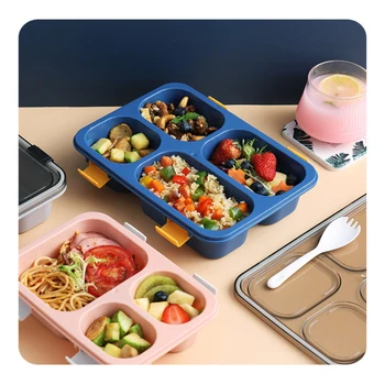 Sănătos Material Compartimente Pentru Copii De Școală Lucrător De Birou Cutie De Prânz Cu Microunde, Vesela Bento Box Container Pentru Alimente Tacamuri