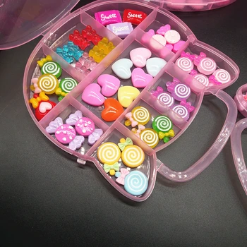 O Cutie Kawaii Accesorii Unghii 3D Farmecul Stras Rășină Farmecele de Flori Bomboane de Fructe Unghii DIY Accesorii Instrumente de Manichiură