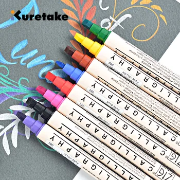 Noi Japoneză Zig KURETAKE MS-3400 două capete Marker Art Cuvânt Pen Mână de Artă Anime Watercolor Pen Set de 48 de Culori Opțional