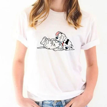 Văzut Câini de Imprimare Tricou pentru Femei de Moda Tricou Harajuku 101 Dalmatians Grafic Topuri Tee de Desene animate Drăguț Tricouri Femei T-shirt