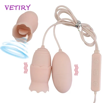 VETIRY 12 Viteza Vibrator USB Vibratoare Ou Limba Lins Clitoris Vagin Stimulator Jucarii Sexuale pentru Femeile de sex Feminin Masturbator