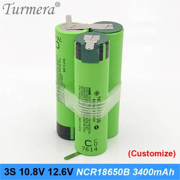 Turmera 3S 4S 5S NCR18650B 18650 3400mAh 6800mAh Baterie de Litiu de Lipit pentru 10.8 V 12V 16.8 V 18V 21V 25V Șurubelniță Baterii