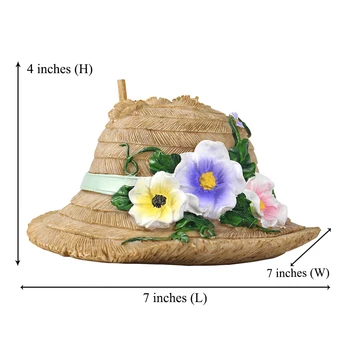 Rășină Casa de Pasăre în aer liber, Decor Flori și Pălărie de Paie Forma de Colivie pentru Exterior Cuib de Pasăre Hut pentru Casa Gradina Yart Arta