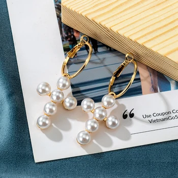 De Moda De Aur Hoop Cercei Pentru Femei Vintage Perle Rotunde Cercei Cerc De Aur Boemia Cercei 2021 Tendință De Sex Feminin Bijuterii Noi