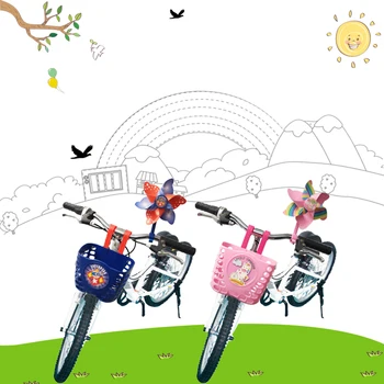 1 BUC Coș de Biciclete Copii Biciclete Plastic Desene animate Fata Ghidon Transport Multi-Funcțional, Desene animate cu Bicicleta Față de Ghidon Cos