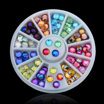 DIY 2mm 3mm Culoare Mix Perle de Unghii Sclipici Unghii Strasuri Roata Decoratiuni de Arta Unghiilor Instrumente de Machiaj