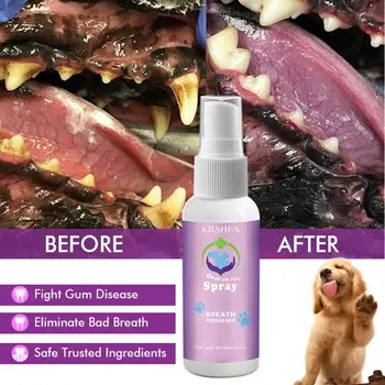 NAVĂ RAPIDĂ! Pisici Câini Anti Portabil Îngrijire Orală Dentare Spray Pet Spray de gură Rău de Dinți, Deodorant Tratament Miros Elimina TSLM1
