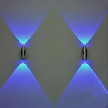 Două capete de Lumină LED Dormitor Albastru Aluminiu Lampă de Perete Acasă Tranșee Luces CONDUS Decoracion Bar, KTV Pridvor Perete Tavan LED-uri Lumina