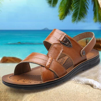 Vara din Piele Sandale de Plaja Pantofi pentru Bărbați de Mari Dimensiuni 45 46 47 48 49 50 Sandale Casual pentru Barbati Moale Confort în aer liber Om de Pantofi