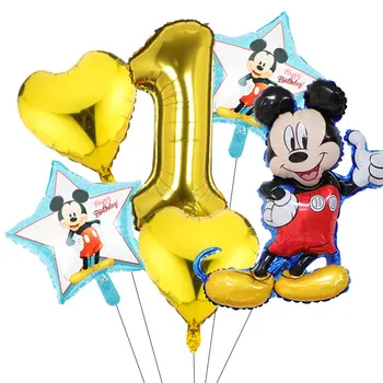 6pcs Mickey Minnie Baloane Copil de Dus la Petrecerea de Ziua Decoratiuni 32inch Numărul de Desene animate Mickey Mouse, Baloane Copii Jucarii Globos