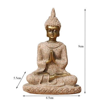 NEYLEND Creative Gresie Așezat Statuia lui Buddha Sculptura Manual Figurine Mici Miniaturi Auto Ornamente Decor Acasă Cadouri