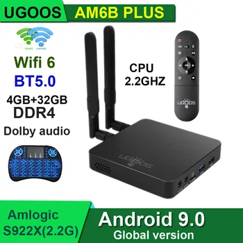 1000M Lan Dolby Youtube, Google, 4GB, 32GB DDR4 2.4 G 5G WiFi 6 BT5.0 4K Amlogic S922X 2.2 GHz Android 9.0 TV Box Ugoos AM6 AM6B PLUS