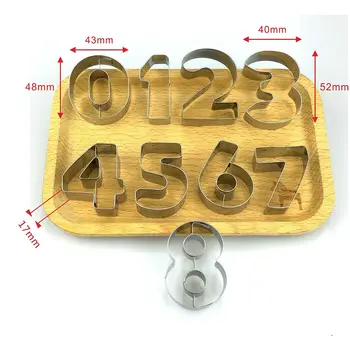 9pcs/set Dimensiuni Mari 0-8 Număr Forma de Cookie-Cutter din Oțel Inoxidabil Cookie-uri Fondant Biscuit Mucegai DIY Decorare Tort Instrumente