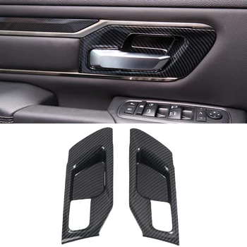 Se potrivesc pentru Dodge RAM 1500 2019 2020 Accesorii Auto, Decoratiuni Interioare ABS Carbon Mânerului Interior al Portierei Capac Castron Autocolant Trim 2 buc