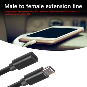 1,5 m Practice de Tip C de sex Masculin la Feminin Cablu de Extensie Multi-funcțional, Durabil, Portabil USB C de Încărcare Conector de Sârmă Linie