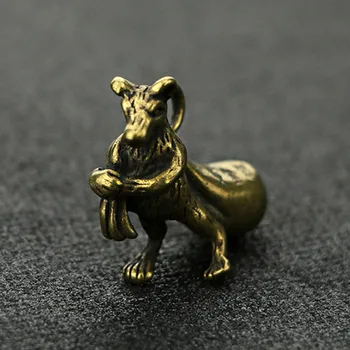 Creative Noroc In Miniatura Alamă Rat Feng Shui Șobolanul Pandantiv Ornament Mouse-Ul Statuie Masina Acasa Birou Decor De Masă