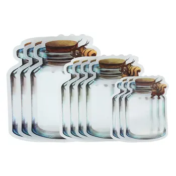 10buc/Set Reutilizabil Borcan Sticle Saci de Nuci, Bomboane, Cookie-uri Pungă de Alimente Proaspete Containere de Depozitare cu Fermoar Sigilat Bucătărie Organizator
