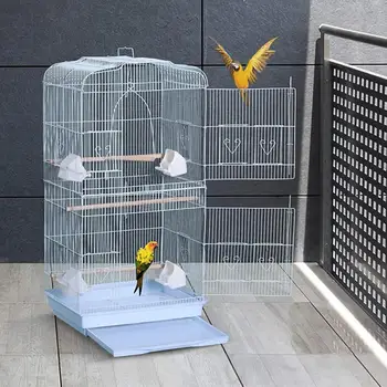 Metal Pet Cuști de Păsări Multifunctional Colivie Mare pentru Pasari Papagali Nimfa Papagalul Macaw În/în aer liber animale de Companie Cuib de Pasăre Consumabile HWC
