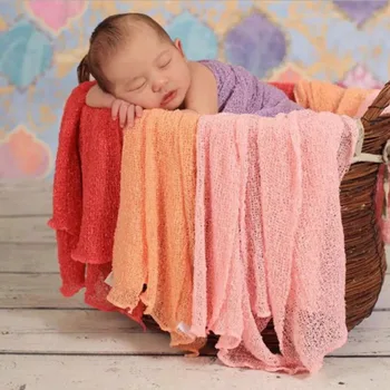 2019 Nou 20 De Culori Copil Recuzită Fotografie Pătură Învelit Stretch Knit Wrap Foto Nou-Născuți Înfășoară În Pânză Accesorii