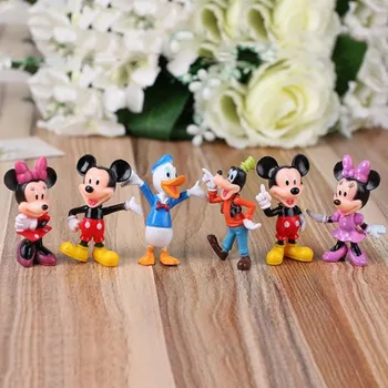 6PCS Cifre Disney Mickey Mouse Minnie Mouse Clubhouse Petrecerea de Ziua Decorare Tort PVC Figurine Jucarii pentru Copii DS10