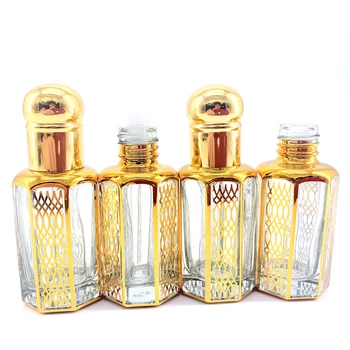 12ml Attar Oud de Sticlă Sticle de Parfum de Aur arabă Sticla de Cristal pentru Parfum Ulei cu Pipeta Stick 12buc/lot P317