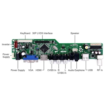 Noi TV56 Bord Kit pentru LP171WP4-TLN2 LP171WP4(TL)(N2) TV+HDMI+VGA+AV+USB LCD ecran cu LED-uri Controler de Bord Driver