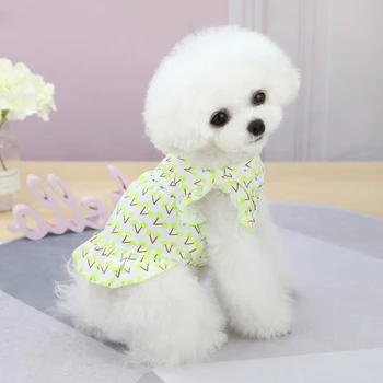 Catelus Fusta Câine Haine de Vară Yorkshire Yorkies Îmbrăcăminte Pomeranian maltese Schnauzer Pudel Bichon Frise de Companie Dress Dropship