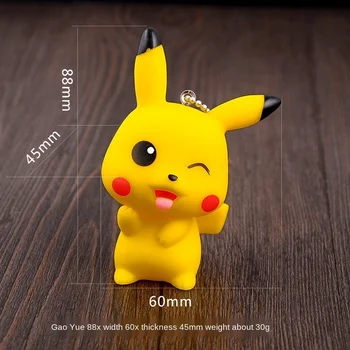 Pokemon Pikachu cu Gluga Bell Jucarie Breloc Papusa de Desene animate Anime Moda Drăguț Geanta de Voiaj Rucsac Ornamente Cadou de Ziua 9cm
