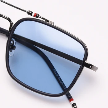 Peekaboo metal cadru pătrat bărbați ochelari de soare polarizat uv400 conducere ochelari de soare pentru femei dublu pod de înaltă calitate, albastru