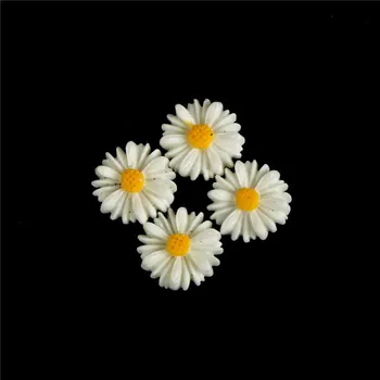 50 de Bucăți 13mm DIY Alb Daisy Floare Rasina Flatback Cabochon Bijuterii Telefon Decorare Nici o Gaură Decor Acasă