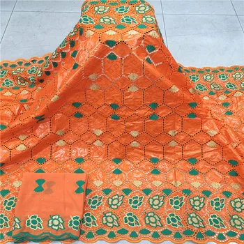 5+2 metri New sosire Piatra africane Bazin riche tesatura cu margele broderie dantela Cu eșarfă rochie material Nigerian 9L011202