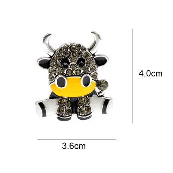 CINDY XIANG Stras Drăguț Email de Lapte de Vacă Broșe Pentru Femeile Taur Chineză Anul de Design de Moda Animal Pin Broșă Cadou Bun