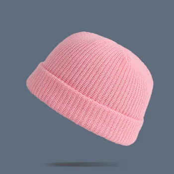 Pălării Tricotate Pentru Barbati Femei Pălărie Beanie Pălărie De Iarnă Retro Brimless Largi Pepene Galben Capac Manșetă Docker Pescar Căciuli, Pălării 2021 Noi