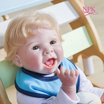 NPK 22inch Bebe păpuși reborn Design Original băiețel Nou-născut viu Cârpă Moale Corp de Pluș de Realiste, Zâmbind Fata Drăguț păpușă Adevărată