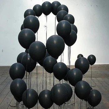 50pcs Negru Mini Baloane Colorate Gonflabile, Baloane cu Heliu Nunta Ziua de nastere Decor0ation Petrecere Tematica Scena Decor Jucărie Consumabile