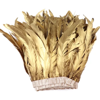 Aur, Argint Coada Cocoș Pene Panglică Ornamente 1 metru de 10-30cm Pana Neagra Franjuri Diy Meșteșug Plume Decor de Nunta Accesorii
