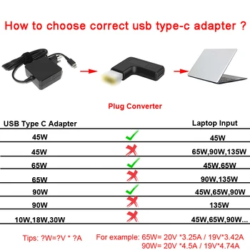 Laptop PD Adaptor de Alimentare Conector DC Mufă USB Tip C de sex Feminin Universal Masculin Jack Converter pentru Lenovo Dell HP Notebook-uri ASUS