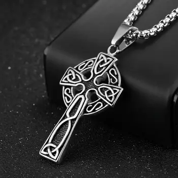 2021 viking celtic cross pandantiv colier pentru bărbați declarație punk colier vintage fashion bijuterii din oțel inoxidabil farmec