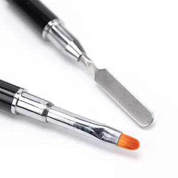 1buc Dual Încheiat Nail Art Pensule Acril Gel UV Builder Prelungire Flori Pictura Perie Stilou Remover Spatula Stick Instrumente de Manichiură