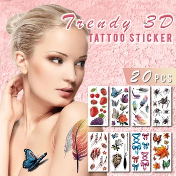 Trendy 3D Autocolante Tatuaj Mediu Impermeabil de Protecție de unică folosință 3D autocolante tatuaj fluture Moda Autocolante Tatuaj