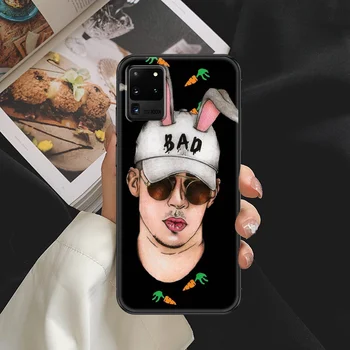 Rapper-ul Bad Bunny caz de Telefon Pentru Samsung Galaxy Nota 4 8 9 10 20 S8 S9 S10 S10E S20 Plus UITRA Ultra negru tendință bara de lux