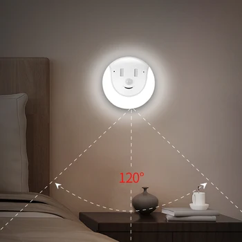 SKYSHADOW Smiley Lumină de veghe LED Cu Senzor de Mișcare USB LED Toaletă Lumini Dormitor, Noptiera Copii Noapte Lampă Pentru Iluminat Acasă