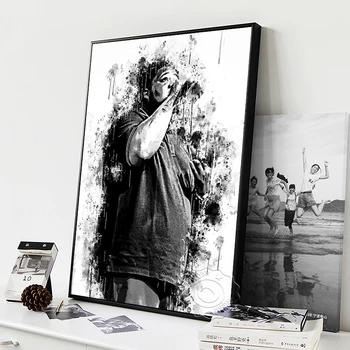 Tija Val Alb Negru Acuarelă Poster, America Rapper Schiță Printuri De Arta, Minimalism Muzica Hip-Hop Cântăreață Portret Pe Perete Poza