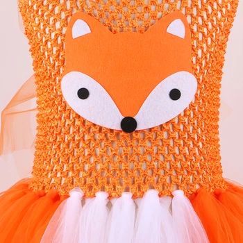 Vulpe portocaliu Rochie Tutu Mult pentru Fete Baby Animal Costume de Halloween pentru copii Petrecere de Aniversare pentru Copii Rochii Full Lungime de Glezna