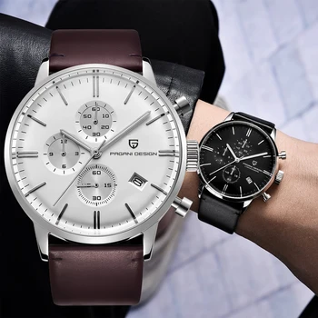 PAGANI DESIGN de Moda Casual Cronograf Cuarț Ceas Barbati Ceas din Piele 2021 Bărbați de Lux Safir de Sticlă Bărbați Ceasuri reloj mujer