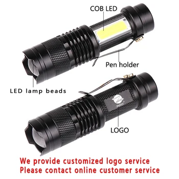 Mini Lanterna LED-uri COB+Q5 USB Reîncărcabilă Lampă Lumina de Lucru cu Built-in Baterie de Pescuit Lanterna Lanterna Reglabil rezistent la apa